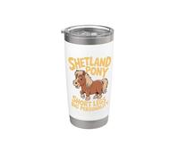 Caballo Shetland Pony Piernas cortas, gran personalidad Vaso térmico de acero inoxidable de doble pared
