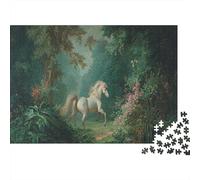 Caballo stallón Blanco galopando Rompecabezas 3D 52x38cm/1000pcs, - Juego Antistrés Creativo, Educativo Y Decoración Hogareña, Regalo para Todos