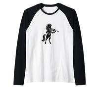 Caballo tocando violín violín música violinista violinista violinista Camiseta Manga Raglan