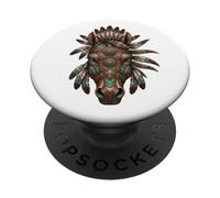 Caballo Tribal Nativo Americano Estilo rústico Occidental PopSockets PopGrip Adhesivo