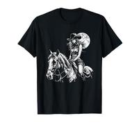 Caballo Vaquera, estilo occidental oscuro, negro Camiseta