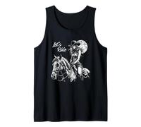 Caballo Vaquera, estilo occidental oscuro, negro Camiseta sin Mangas