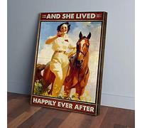 Caballo y ella vivieron felices para siempre - Impresiones en lienzo - Arte de pared