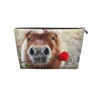Caballo y Rosa, Bolsa de artículos de tocador Bolsa de Maquillaje Bolsa de cosméticos Bolsa de artículos de tocador de Viaje portátil