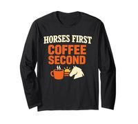Caballos Antes de café Granero Humor matutino Rutina Ecuestre Manga Larga