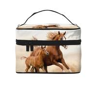 Caballos Cachorros Dos Carrera, Bolsa de Maquillaje Bolsa de cosméticos Bolsa de Aseo de Viaje portátil Estuche para lápices