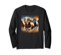 Caballos Collage Horse Lover Graphic para hombres, mujeres, niños y niñas Manga Larga