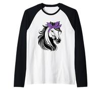 Caballos con Bandanas para Montar a Caballo Amante de los Caballos Camiseta Manga Raglan
