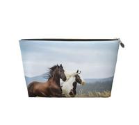 Caballos Corriendo Arte, Bolsa de Maquillaje Bolsa de cosméticos Bolsa de artículos de tocador de Viaje portátil Bolsa de artículos de tocador