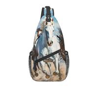 Caballos corriendo arte impreso diario bolsa bandolera bandolera mochila hombro bolsa pecho mochila mochila mochila de día para viajes al aire libre casual