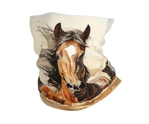 Caballos Corriendo Arte Occidental Marrón Hombre Mujer Polainas De Cuello Secado Rápido Bandana Protección Solar Pasamontañas para Verano Motocicleta Yoga