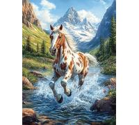 Caballos corriendo en la cascada Puzzles 1000 Piezas Moderno Decorativo Minimalista Mitos fantásticoss Cuento De Hadas Rompecabezas Familiar Para Hombres Y Mujeres Aliviar Estrés Maquetas Construir 10