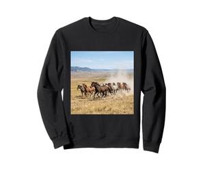 Caballos Corriendo Llanuras Vida Silvestre Paisaje Fotograf Sudadera