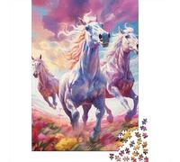 Caballos Corriendo Paquete Estilo Arte fantástico Rompecabezas Cartón Reciclado 1000 Piezas, Descompresión, Regalo Personalizado, Decoración Pared, Ocio Interior 70x50cm/1000pcs