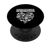 Caballos de Fuerza es mi lenguaje de Amor - Coche de Carreras Muscle Car Guy PopSockets PopGrip Adhesivo