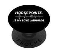 Caballos de Fuerza es mi lenguaje de Amor - Coche de Carreras Muscle Car Guy PopSockets PopGrip Adhesivo