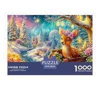 Caballos en Trineo, Bosque nevado con faroles Puzzle De 1000 Piezas Estilo Navideño Perfecto Regalo De Cumpleaños para Niños Y Adultos 38x26cm/1000pcs