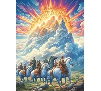 Caballos galopando al Atardecer Puzzle 300 Piezas Decoración Moderna Planta Silvestre Rompecabezas para Adultos 3D DIY Creativo Desafío Intelectual Juguete Educativo 300 PCS