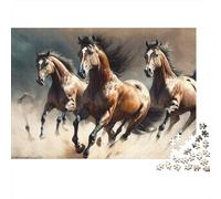 Caballos galopando Puzzle de 1000 Piezas Juego de Puzzle 1000 Piezas Nube de Polvo Relajante Regalo Familia 52x38cm/1000pcs