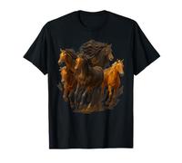 Caballos galopantes majestuosos corriendo animal arte ecuestre Camiseta