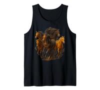 Caballos galopantes majestuosos corriendo animal arte ecuestre Camiseta sin Mangas