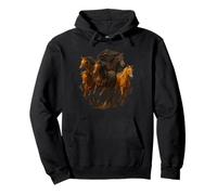Caballos galopantes majestuosos corriendo animal arte ecuestre Sudadera con Capucha
