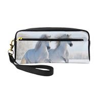 Caballos moteados raros al Galope, Bolsa de Maquillaje Bolsa de cosméticos Bolsa de Aseo de Viaje portátil Estuche de Cuero para Mujeres y niñas