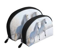Caballos moteados raros al Galope, Bolsa de Maquillaje de Concha, Monedero pequeño para Mujer, Bolsa de artículos de tocador, Bolsa de cosméticos, 2 Piezas