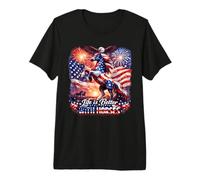 Caballos Patriótico Pony Bandera de Estados Unidos Wild In Flight Eagle Camiseta Premium