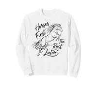 Caballos Primero El Resto Más Tarde Jinete Saltar Amante de los Caballos Sudadera