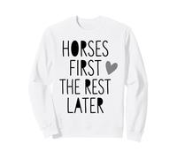 Caballos Primero El Resto Más Tarde Linda Chica Caballo Sudadera