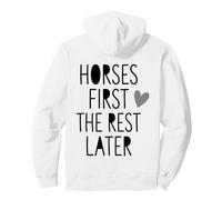 Caballos Primero El Resto Más Tarde Linda Chica Caballo Sudadera con Capucha