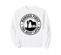 Caballos Primero El Resto Más Tarde Vaquera Silueta Amante del Caballo Sudadera