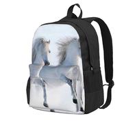 Caballos raros moteados al galope,Mochila con bolsillos, mochila informal para el día a día, resistente al agua, ideal para la escuela, viajes