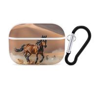 Caballos Running in Desert Storm - Funda protectora para AirPods Pro con anillo de llavero de PC, funda protectora rígida para AirPods Pro 2nd para mujeres y hombres generación, fácil de abrir y