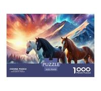 Caballos Salvajes Corriendo Puzzle de 1000 Piezas para Adultos Papel Paisaje Natural Colorido Juego de Puzzle 1000 Piezas Relajación Hogar Regalo 70x50cm/1000pcs