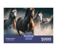 Caballos Salvajes Corriendo Puzzle de 1000 Piezas Puzzle para Adultos Papel Escena de Animales Naturaleza Decoración Hogar Relajación Regalo Familiar 70x50cm/1000pcs