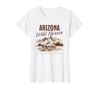 Caballos Salvajes de Arizona Que deambulan Gratis en el Oeste del río Sal Camiseta gráfica económica, Mujer, Blanco, XL