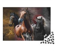 Caballos Salvajes galopa 1000 Piezas Cartón Resistente Rompecabezas De Bricolaje para Adultos Desafío Educativo Regalos Idea De Regalo 70x50cm/1000pcs