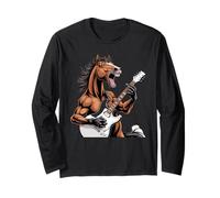 Caballos Salvajes Tocando Guitarra Rock and Roll Caballo Manga Larga