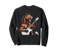 Caballos Salvajes Tocando Guitarra Rock and Roll Caballo Sudadera