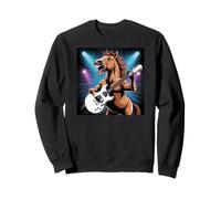 Caballos Salvajes Tocando Guitarra Rock and Roll Caballo Sudadera