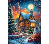 Cabaña a la luz de la Luna Puzzle 500 Piezas Aliviar Estrés Profundo Hada Tale Wild Animals Fantasy Rompecabezas Familiar para Hombres Y Mujeres Obra De Arte Decorativo Hogar 500 PCS