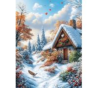 Cabaña acogedora en un bosque nevado Rompecabezas 500 Piezas Cartón Para Mayores Sueño Mágico de Ciencia Ficción Terapia Ocupacional Regalo Corporativo Garantía Satisfacción Regalo Reyes Magos 500 PCS