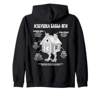 Cabaña de Baba Yaga Patas de Pollo Folklore Eslavo Sudadera con Capucha