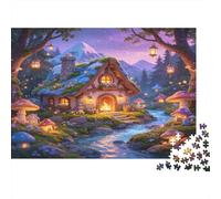 Cabaña de Bosque de Cuentos Puzzle de 1000 Piezas Papel para Adultos Relajación Decoración Hogar Regalo Escena Nocturna Nan
