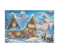 Cabaña de Cuento de Hadas Pueblo de Nieve de Navidad Rompecabezas 1000 Piezas Cartón para Expertos Mejora Atención para Semana Santa Garantía Satisfacción Más Vendido 1000 PCS/75x50cm