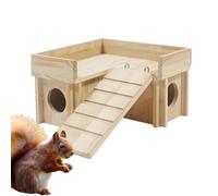 Cabaña de hámster, hámster de madera, laberinto de hámster, cabaña de hámster con tobogán de escalada de escalada, refugio secreto para explorar jerbos, laberinto de hámster de madera para animales