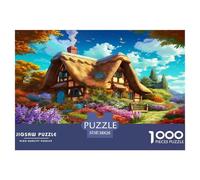 Cabaña de jardín Colorida 1000 Piezas De Rompecabezas para Adultos, Puzzle Paisaje Pastoral onírico Adultos, Juego Familiar Decoración para El Hogar 38x26cm/1000pcs