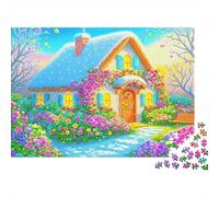 Cabaña de Jardín Soleada Rompecabezas de Papel 1000 Piezas Adultos Entrenamiento Mental Decoración Pared 38x26cm/1000pcs